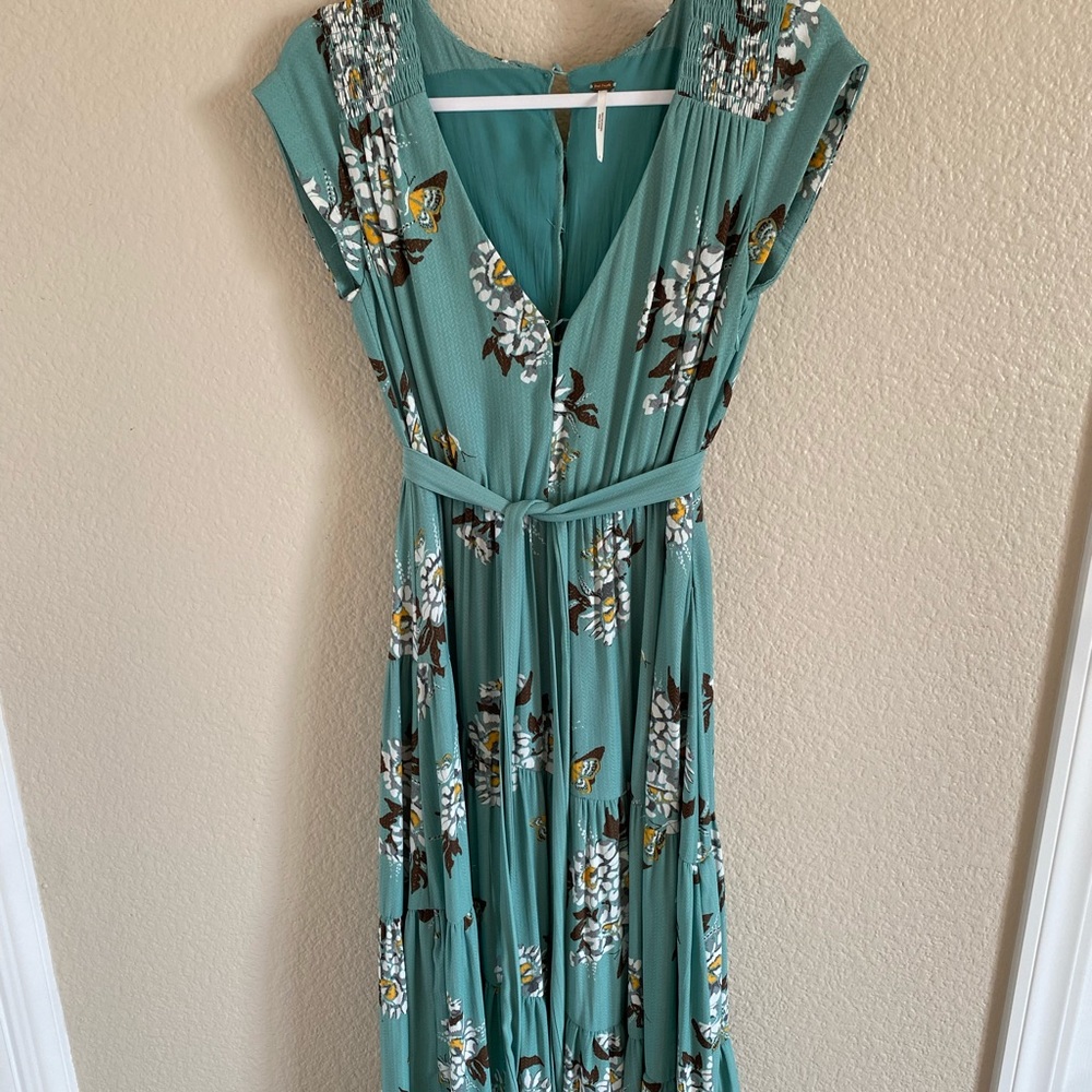 Free People turquoise detailed floral dress